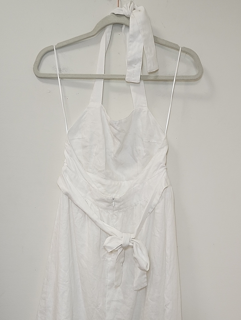 Reformation Elara Linen Dress  square neckline high side slit Size 6 - Picture 13 of 16